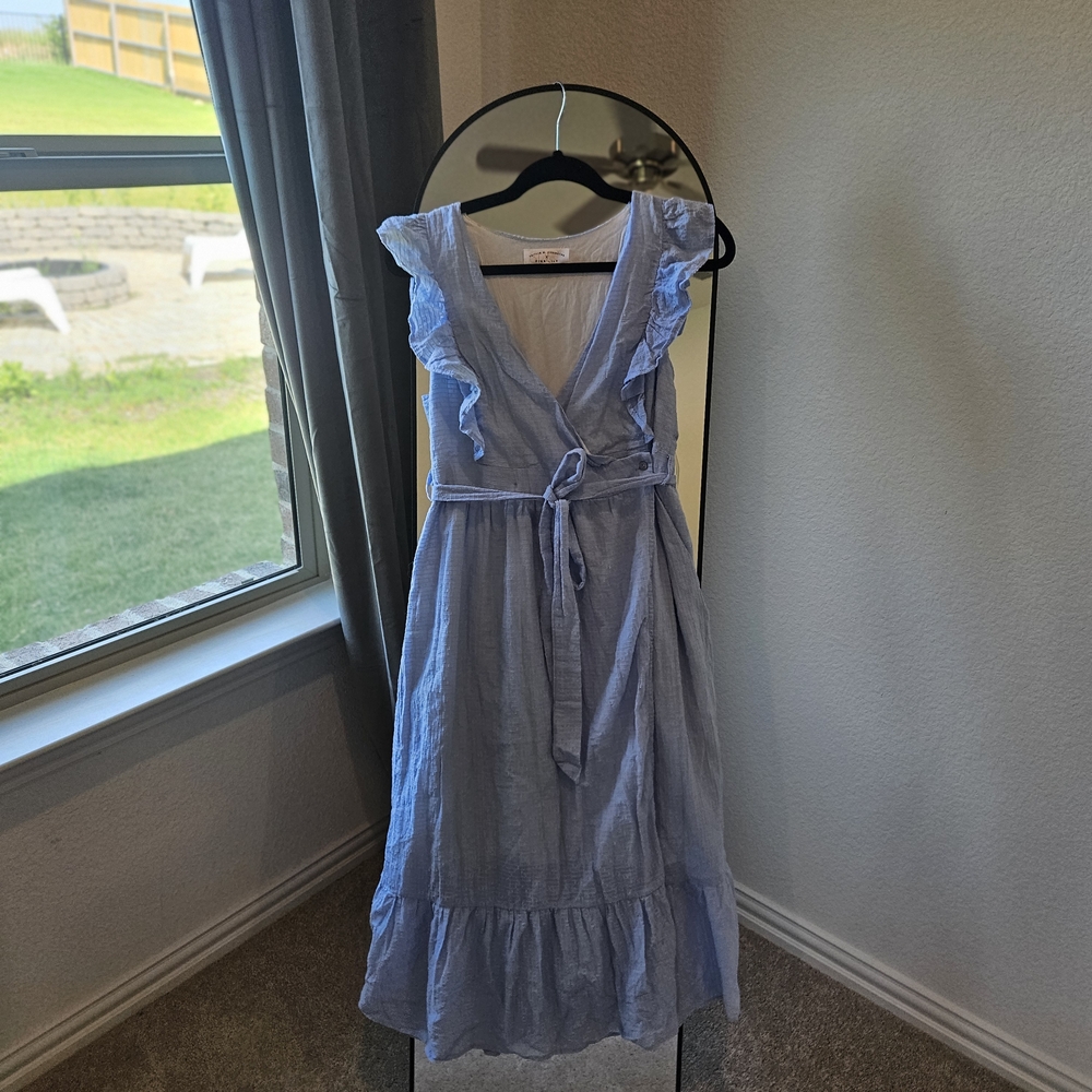Pink Lily Sky Blue Textured Dress